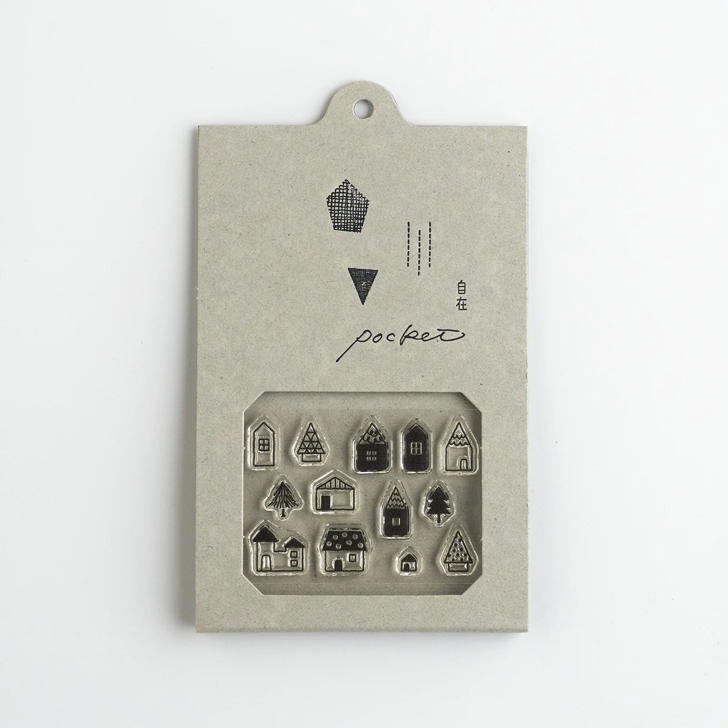 MIZUSHIMA Jizai Clear Stamp Pocket Houses 01