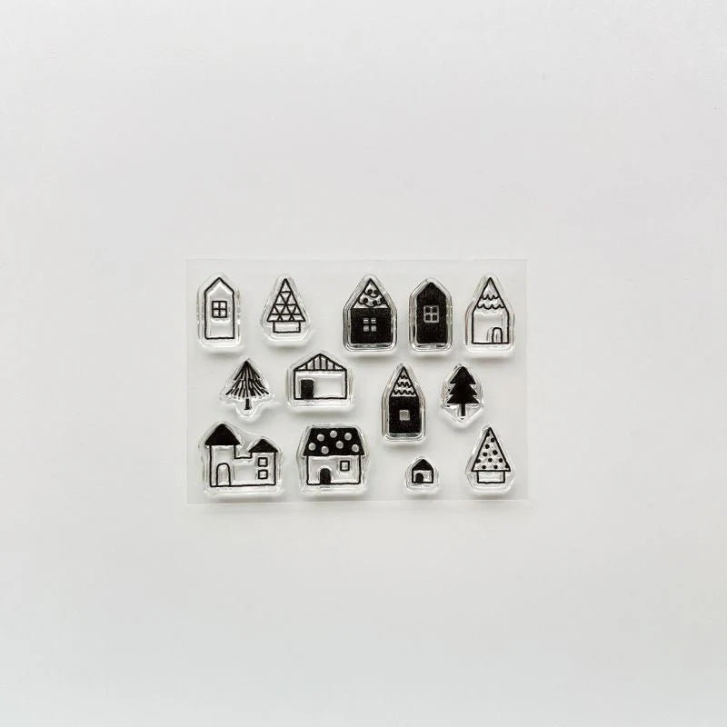 MIZUSHIMA Jizai Clear Stamp Pocket Houses 01