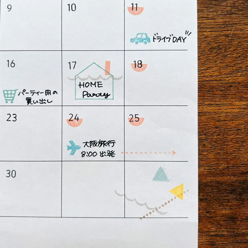 MIZUSHIMA Jizai Clear Stamp Log Date / Day Day of week 02