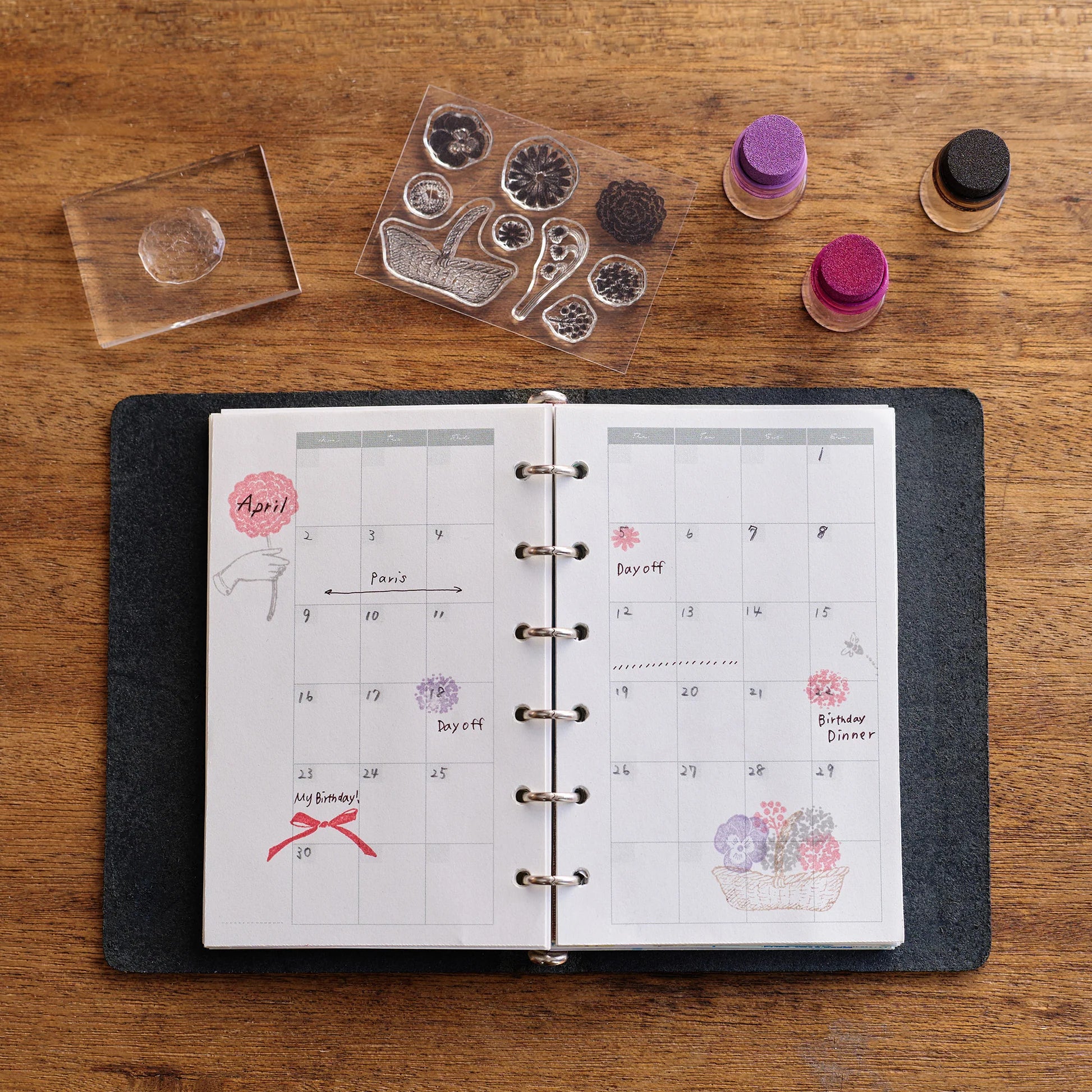 MIZUSHIMA x Atelier encle d'encle Jizai Clear Stamp Box Motif Flower
