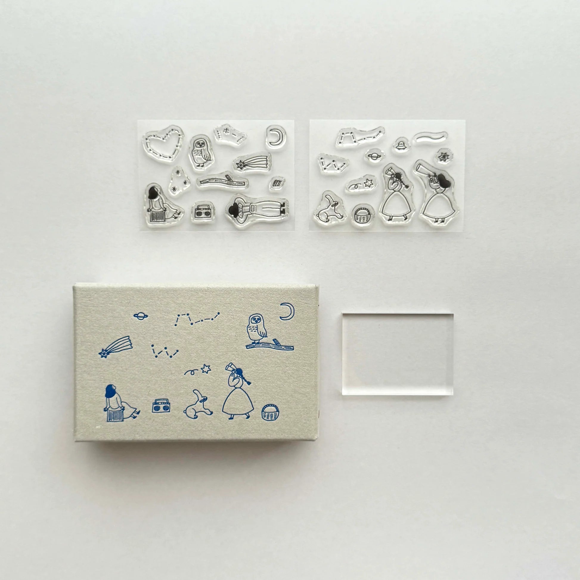 MIZUSHIMA x necktie Jizai Clear Stamp Box Motif Searching for Stars