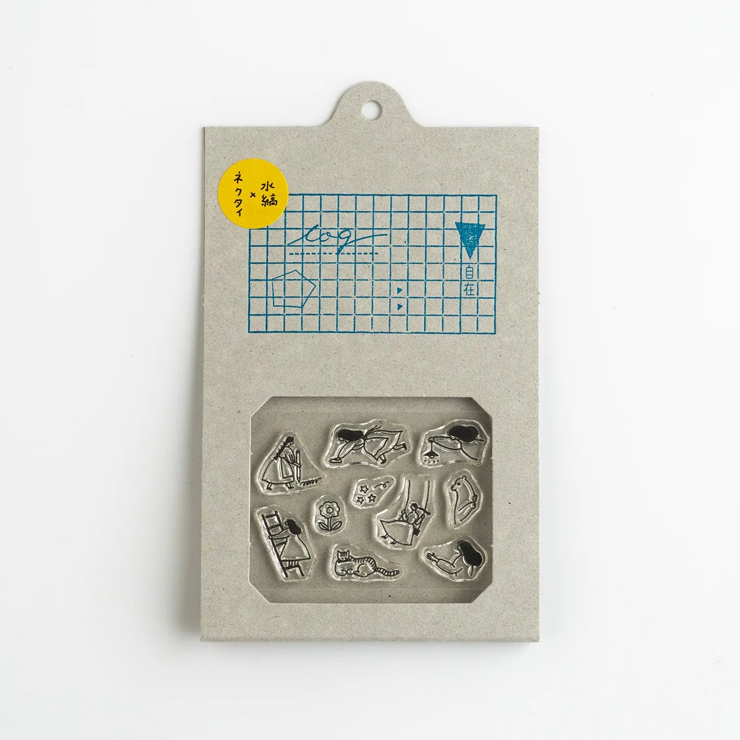 MIZUSHIMA x necktie Jizai Clear Stamp Log Techo Moriage-tai Girl