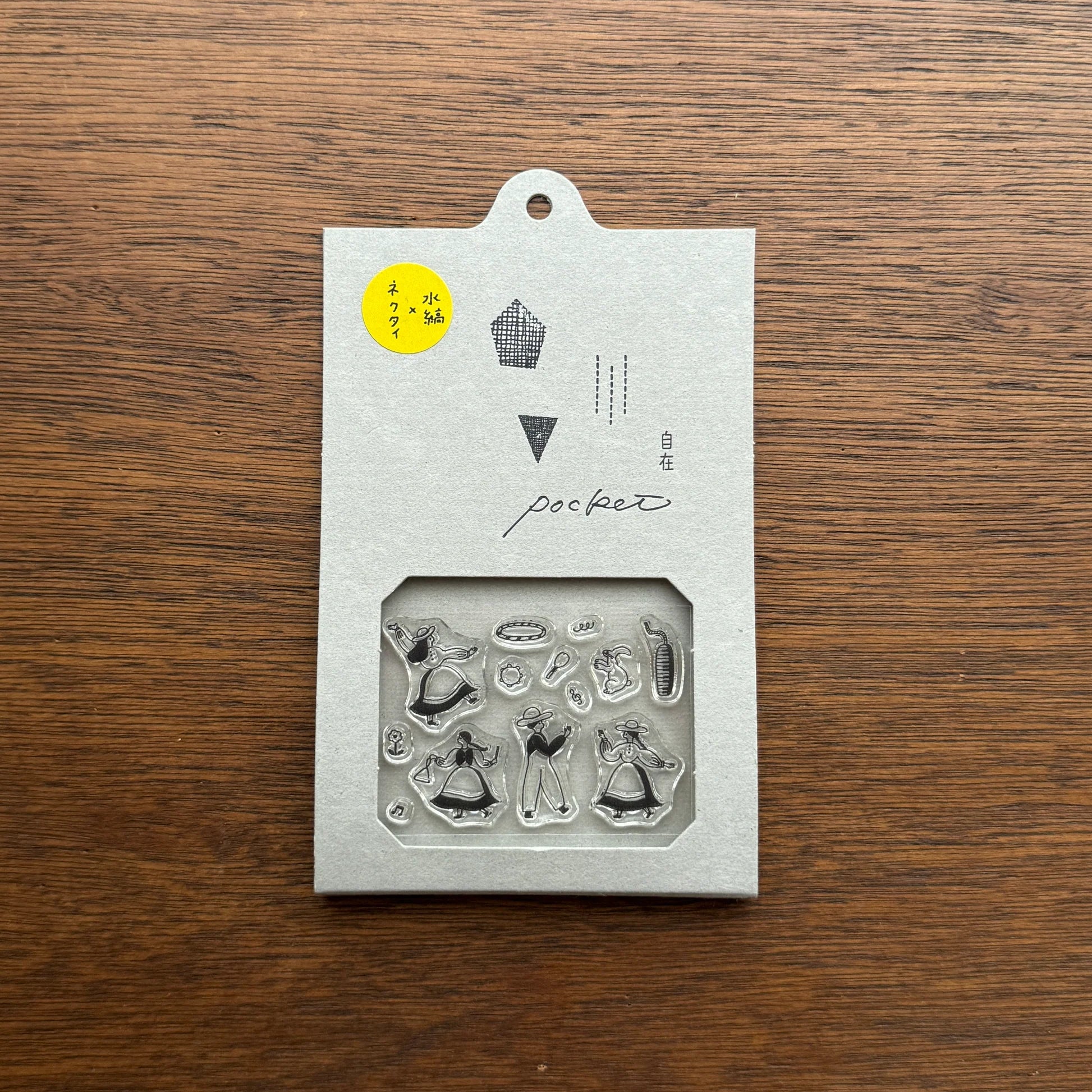 MIZUSHIMA x necktie Jizai Clear Stamp Pocket Let's Dance!