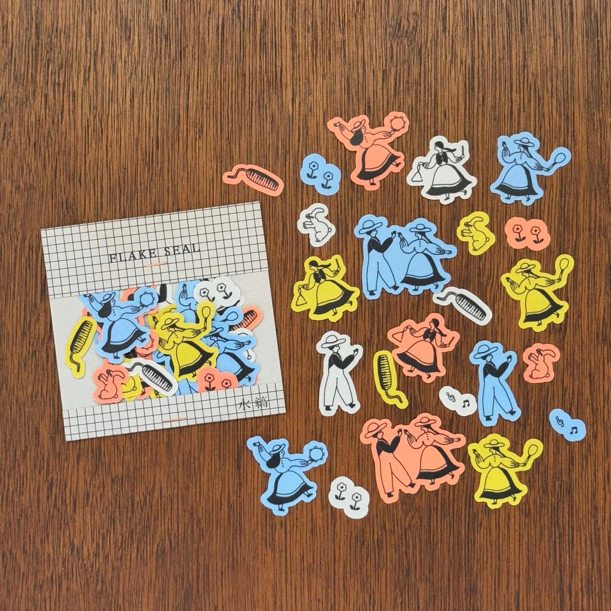 MIZUSHIMA x necktie Flake Stickers Let's Dance!