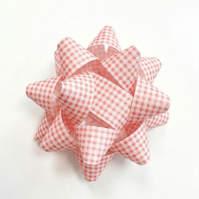 JIPPURI Gingham Bow 3" Pink