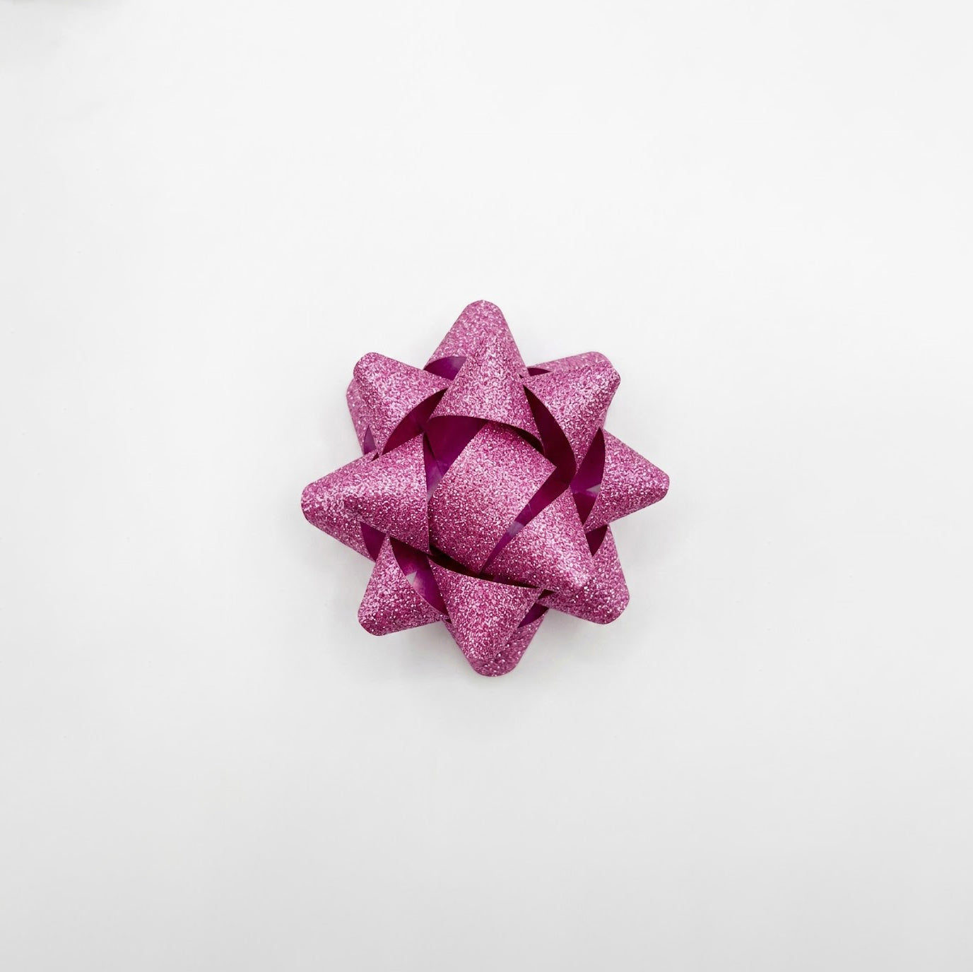 JIPPURI Matte Glitter Bow 2" Dark Pink
