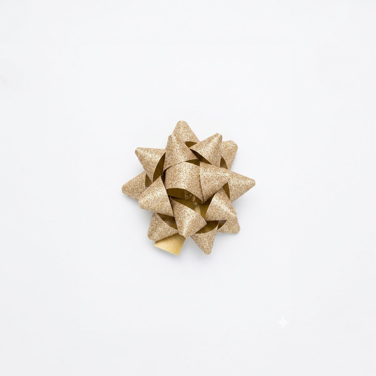 JIPPURI Matte Glitter Bow 2" Pale Gold