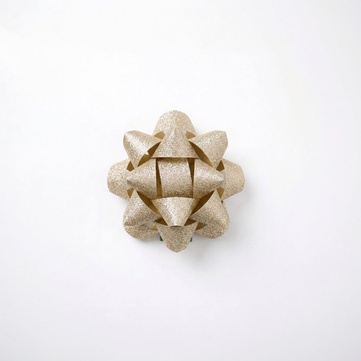 JIPPURI Matte Glitter Bow 2" Titanium Gold