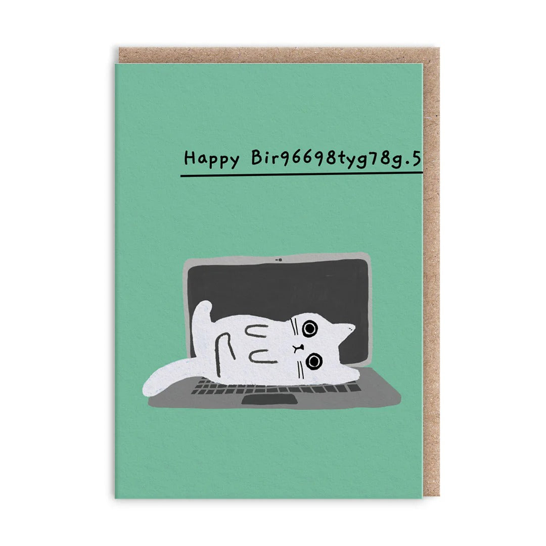 OHH DEER Greeting Card Laptop Kitten Mini