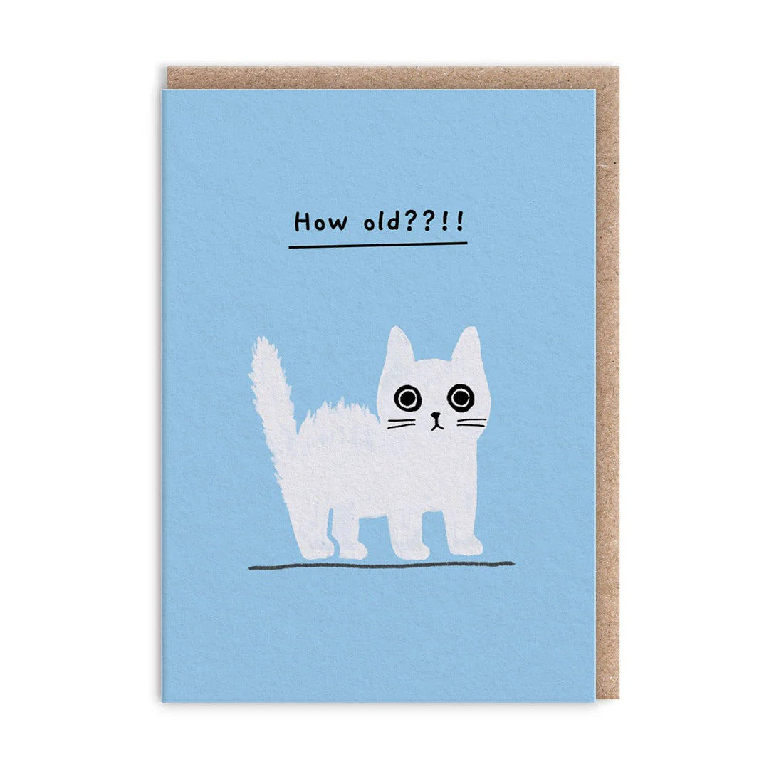 OHH DEER Greeting Card How Old Kitten Mini