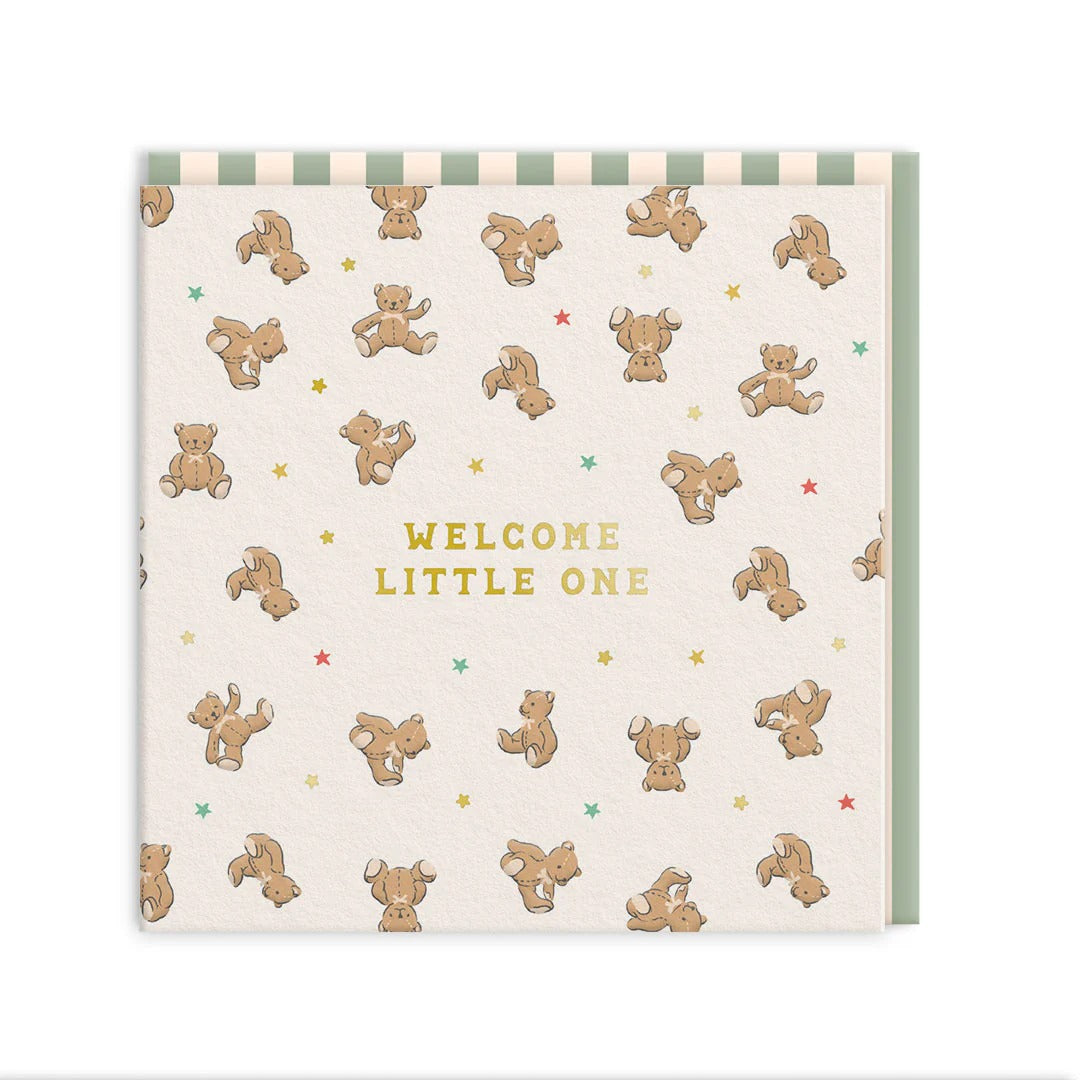 OHH DEER Greeting Card New Baby Bear Mini Square