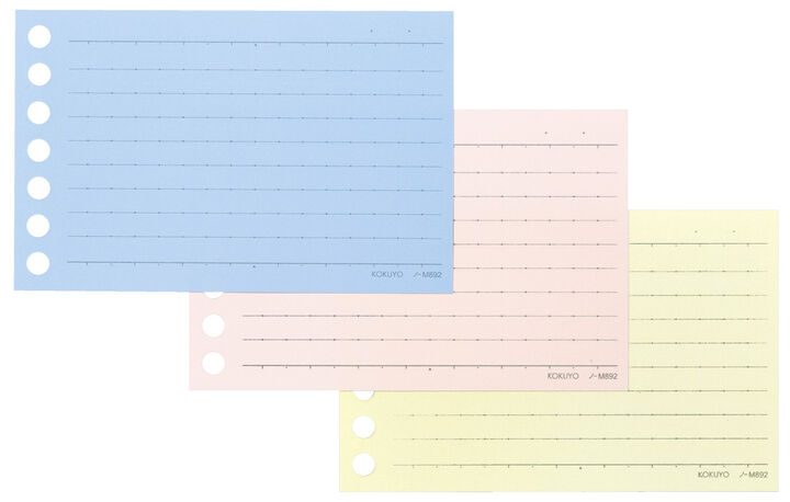 KOKUYO Campus Color Loose Leaf A7 Line 6mm 75-Sheets (25-Sheets x 3 Colors)