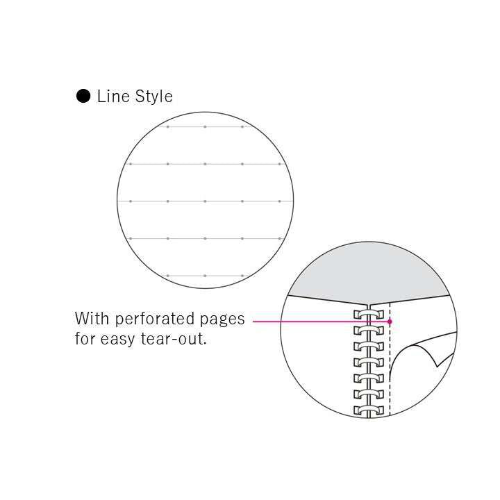KOKUYO Campus Soft Ring Notebook A6 Dot Line 6mm 50-Sheets Black