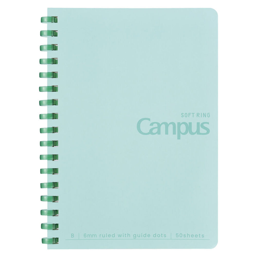 KOKUYO Campus Soft Ring Notebook A6 Dot Line 6mm 50-Sheets Green