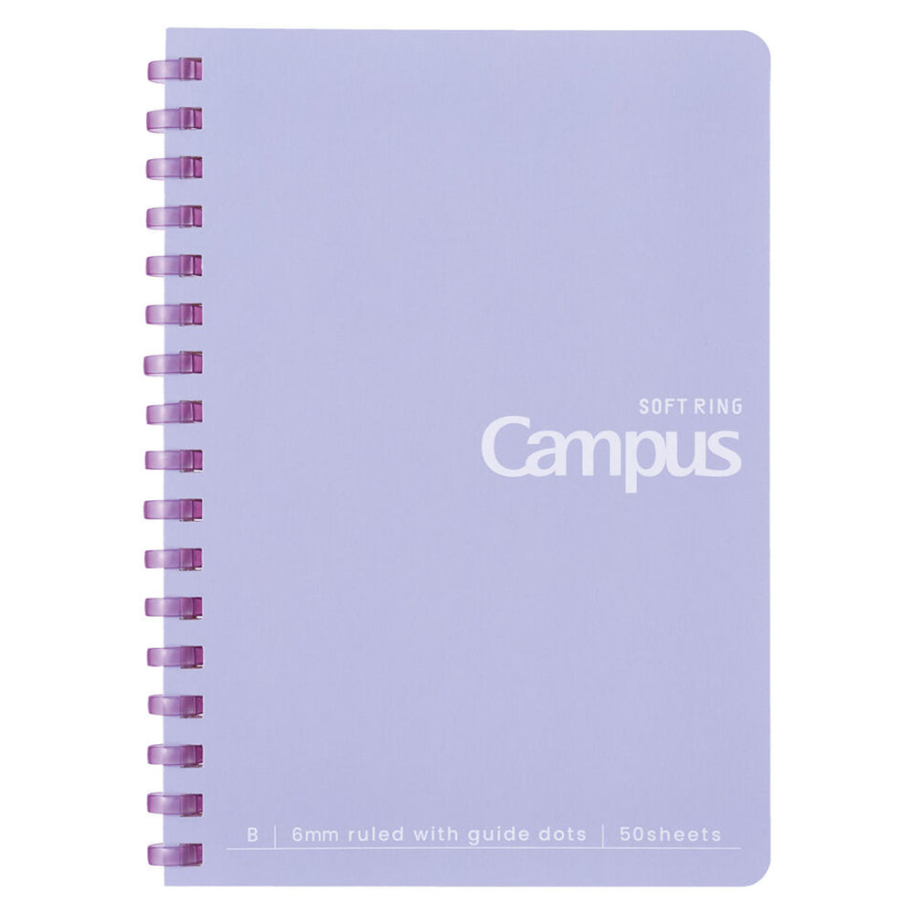 KOKUYO Campus Soft Ring Notebook A6 Dot Line 6mm 50-Sheets Purple
