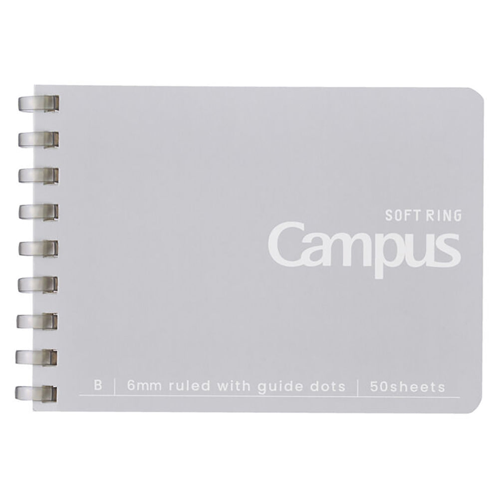 KOKUYO Campus Soft Ring Notebook A7 Dot Line 6mm 50-Sheets Grey