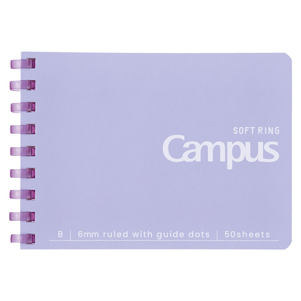 KOKUYO Campus Soft Ring Notebook A7 Dot Line 6mm 50-Sheets Purple