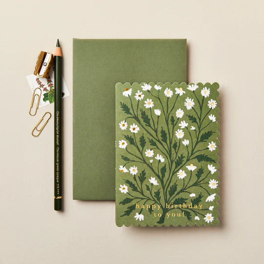 WANDERLUST PAPER CO Greeting Card Daisy Happy Birthday To You