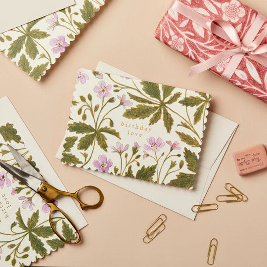 WANDERLUST PAPER CO Greeting Card Geranium Birthday Love