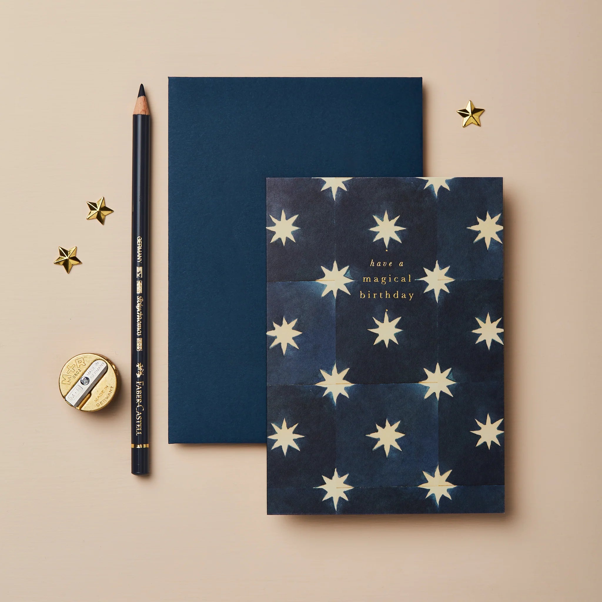 WANDERLUST PAPER CO Greeting Card Navy Stars Magical Birthday