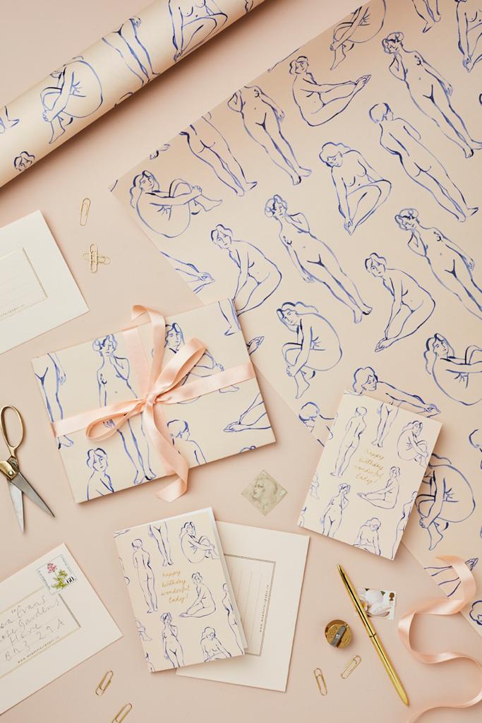 WANDERLUST PAPER CO Greeting Card Nudes Happy Birthday Wonderful Lady!