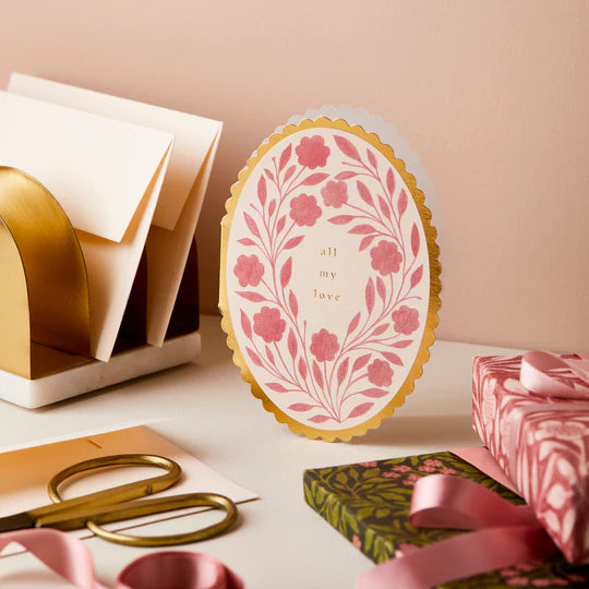 WANDERLUST PAPER CO Greeting Card Rose Flora All My Love