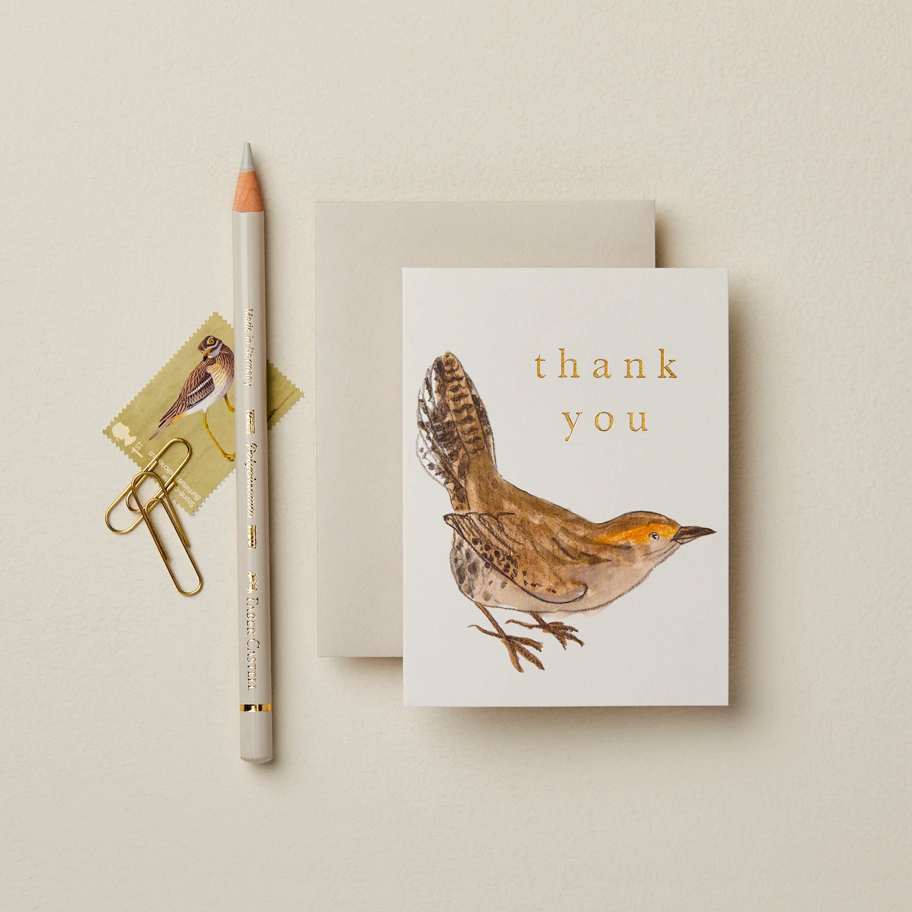 WANDERLUST PAPER CO Mini Card Wren Thank You