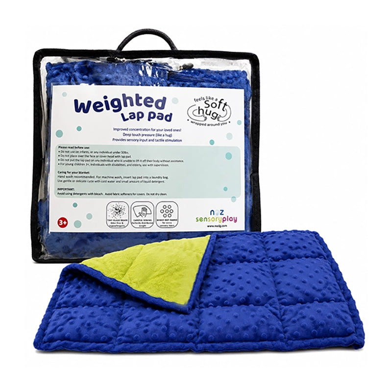 NOZIG Minky Dot Sensory Weighted Lap Pad 2kg Lime Green/Blue