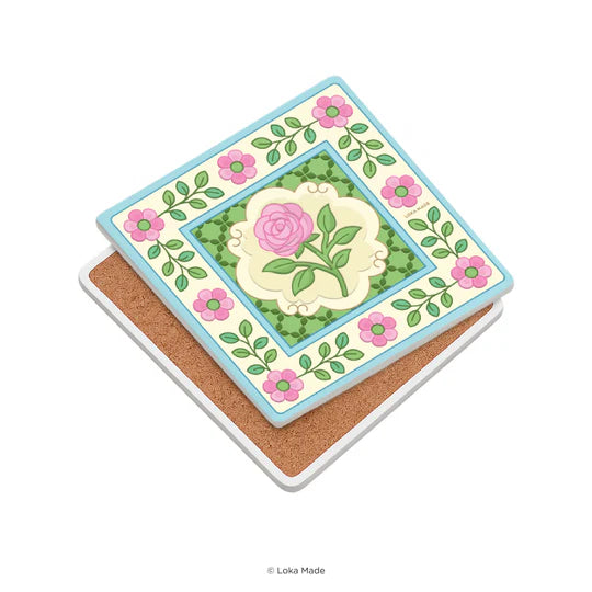 LOKAMADE Tales of Tiles Mosaic Coaster Blush Garden