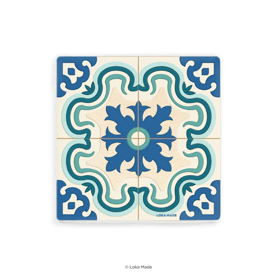 LOKAMADE Tales of Tiles Mosaic Coaster Cerulean Crest