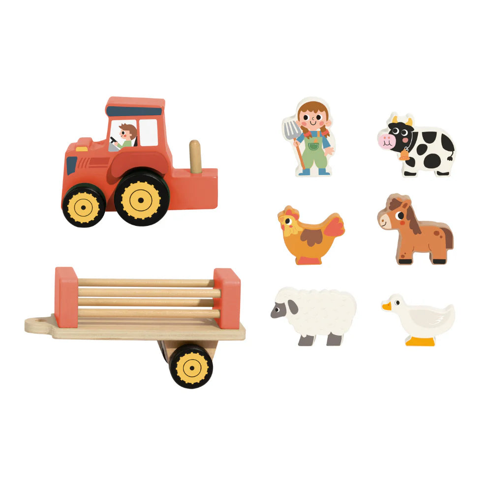 TOOKY TOY Farm Animal Tractor