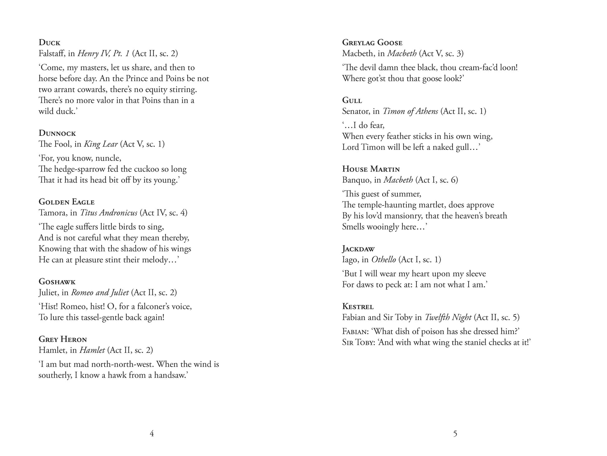 Shakespeare's Birds