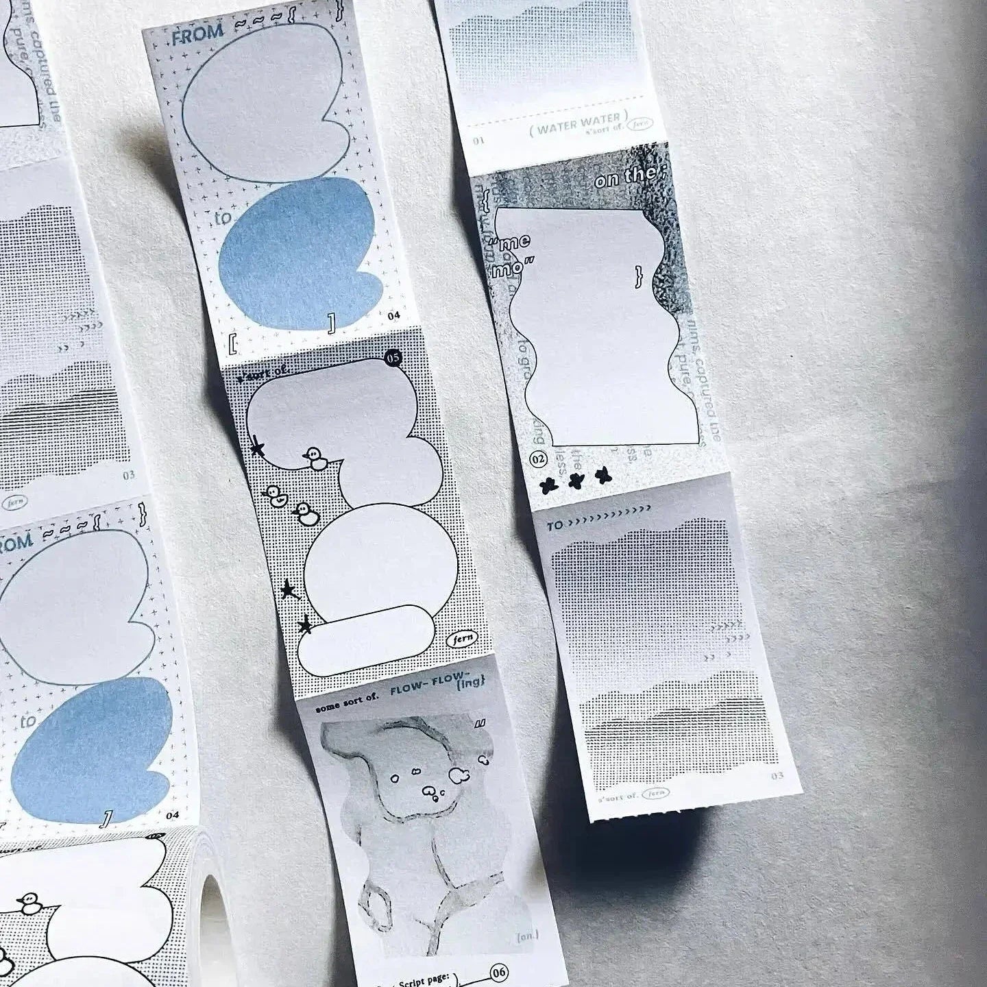 SOMESORTOF.FERN Sticky Memo Roll Flowing Thoughts Sample Pack (6 designs x 2)