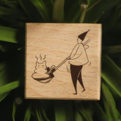 MODAIZHI Rubber Stamp Cat Attendant (A) Litter Box Treasure Hunger