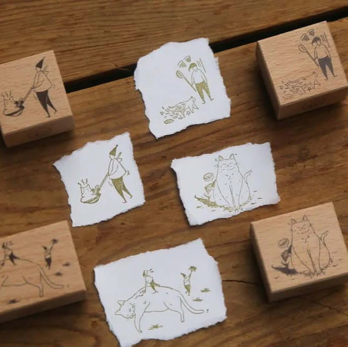 MODAIZHI Rubber Stamp Cat Attendant (A) Litter Box Treasure Hunger