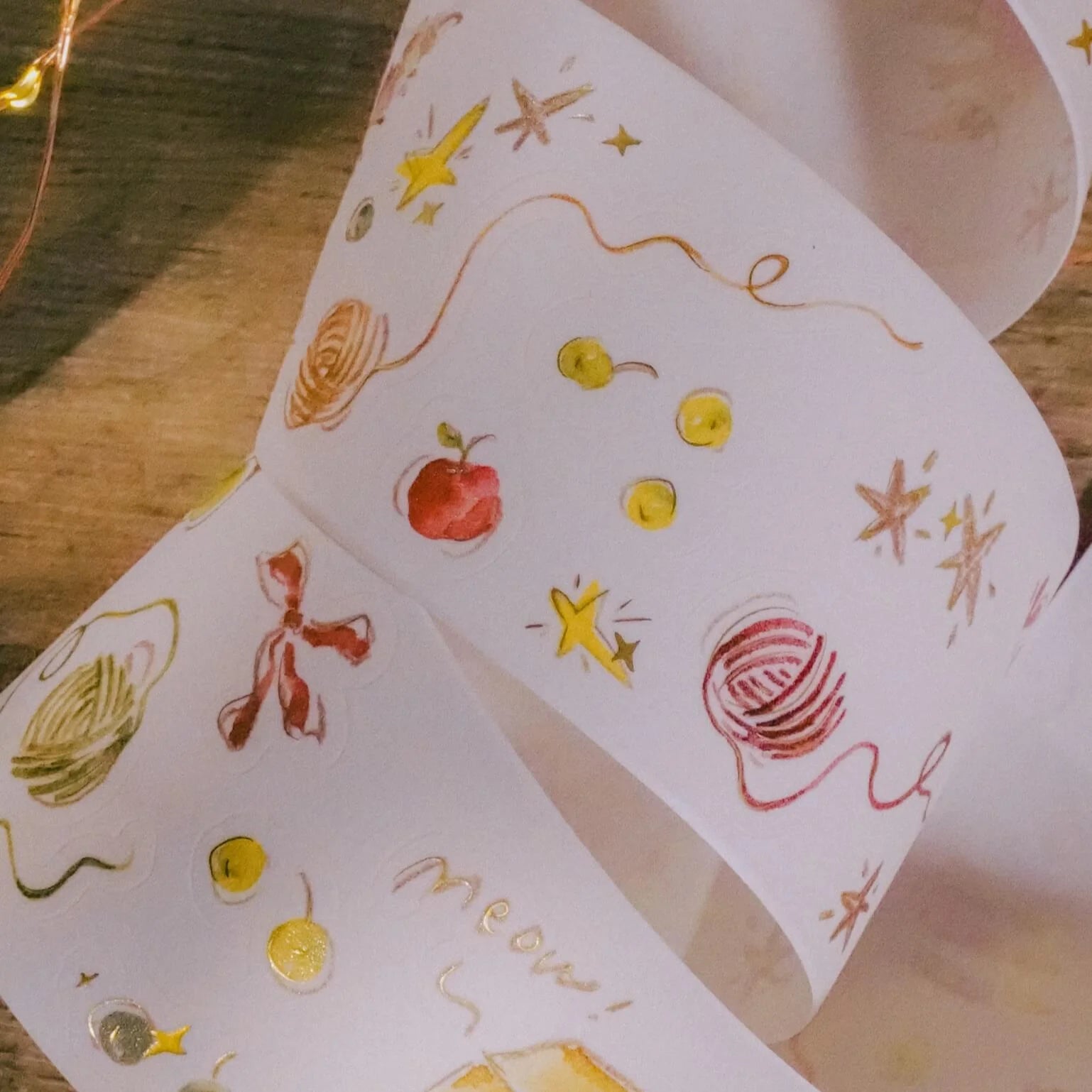 MEOW ILLUSTRATION Kiss-Cut Washi Tape The Starry Night Sample Roll (100cm per cycle)