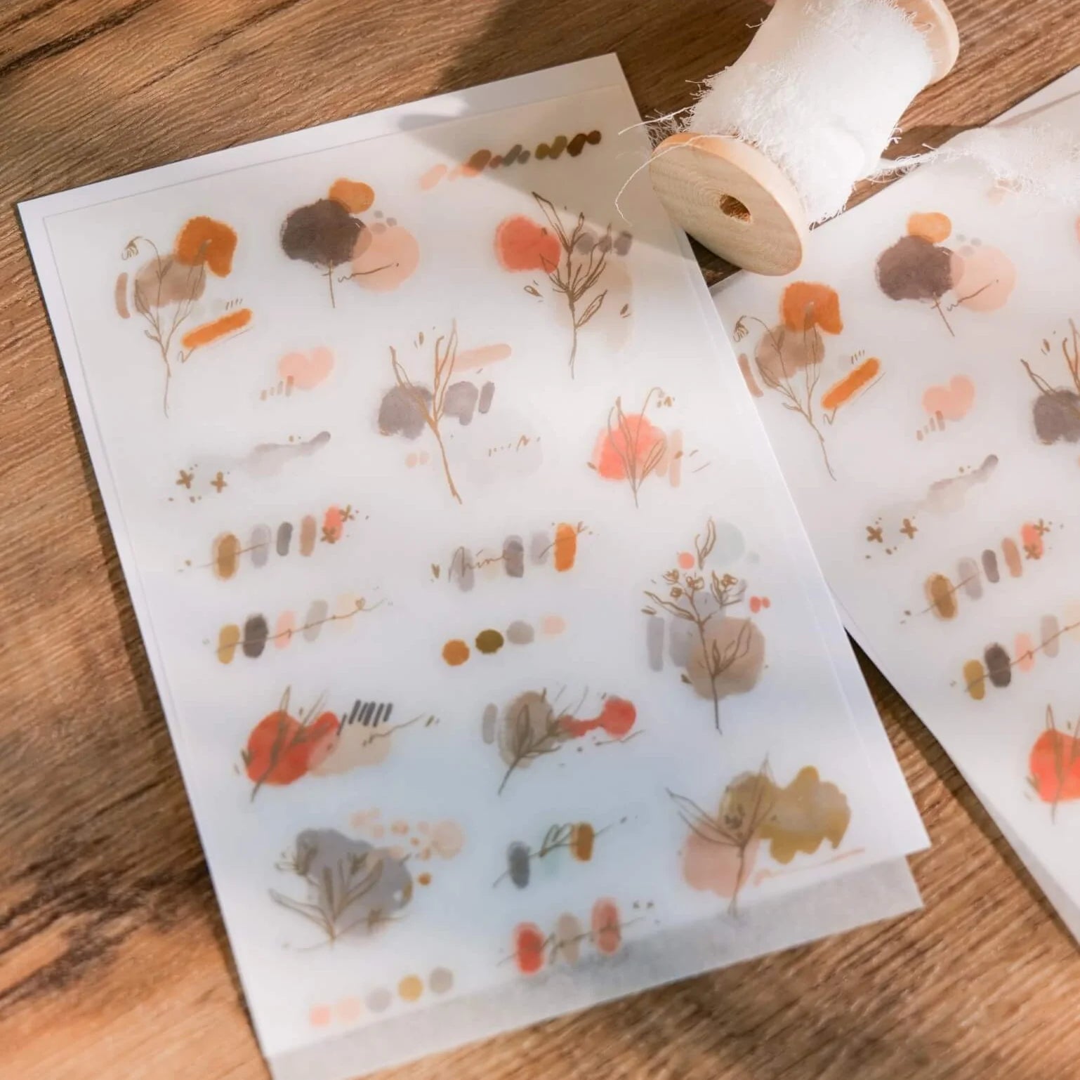 MEOW ILLUSTRATION Print-On Stickers Rosewood