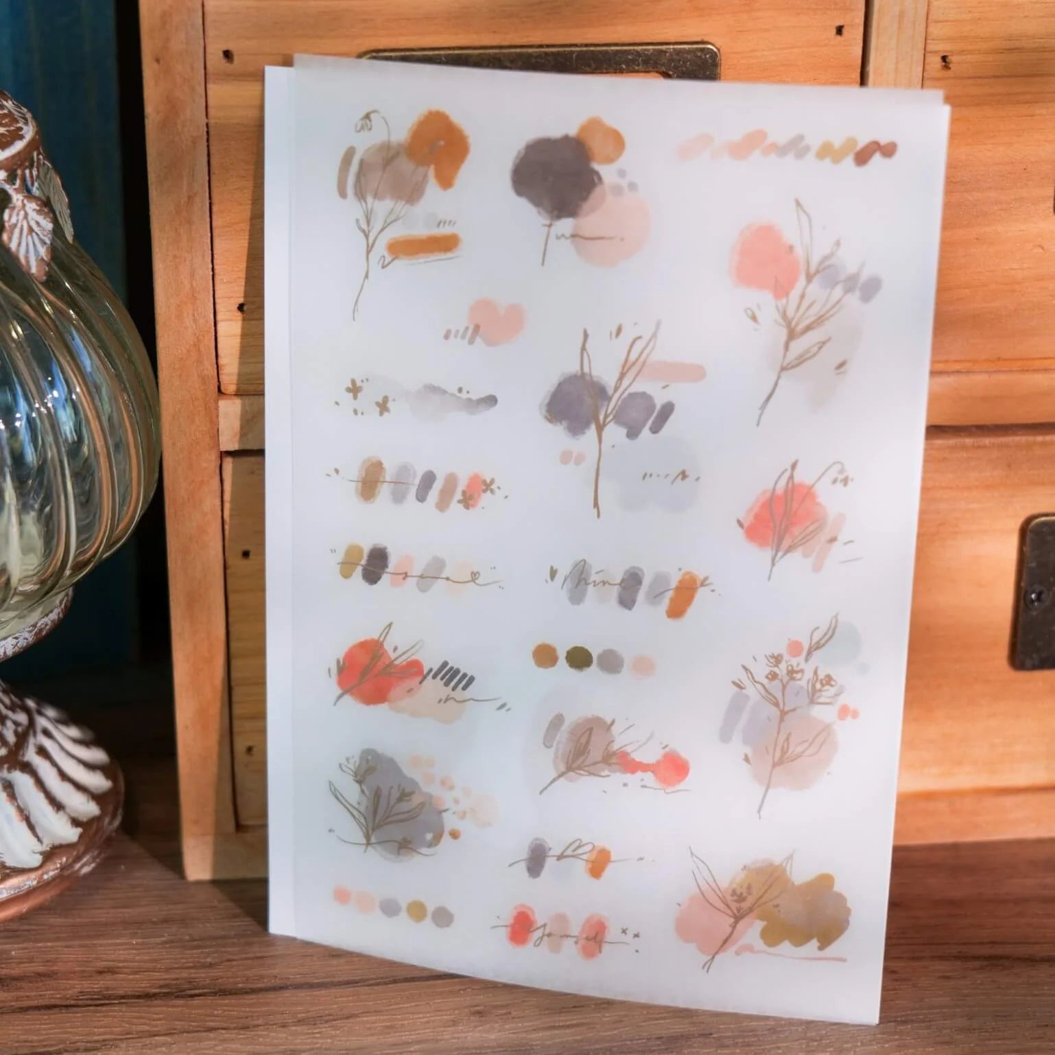 MEOW ILLUSTRATION Print-On Stickers Rosewood