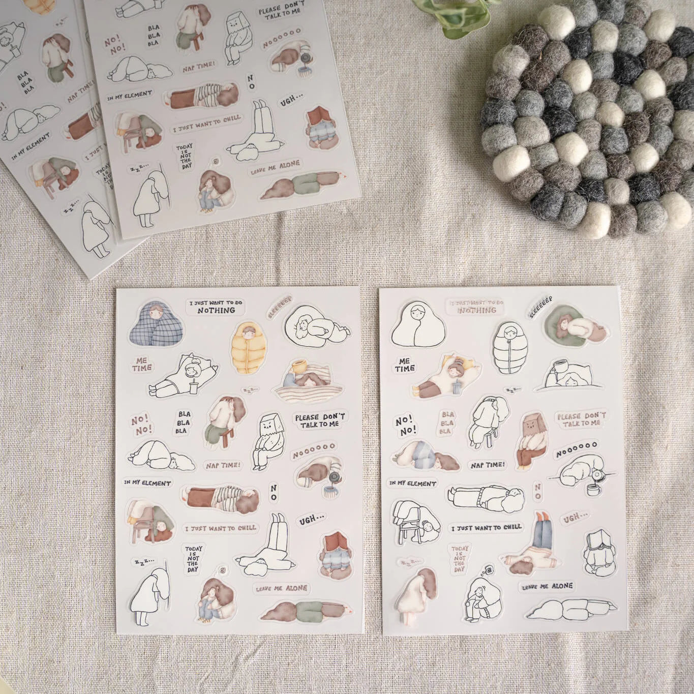 SHO Little Happiness Sticker Sheet I Just Want To Do Nothing