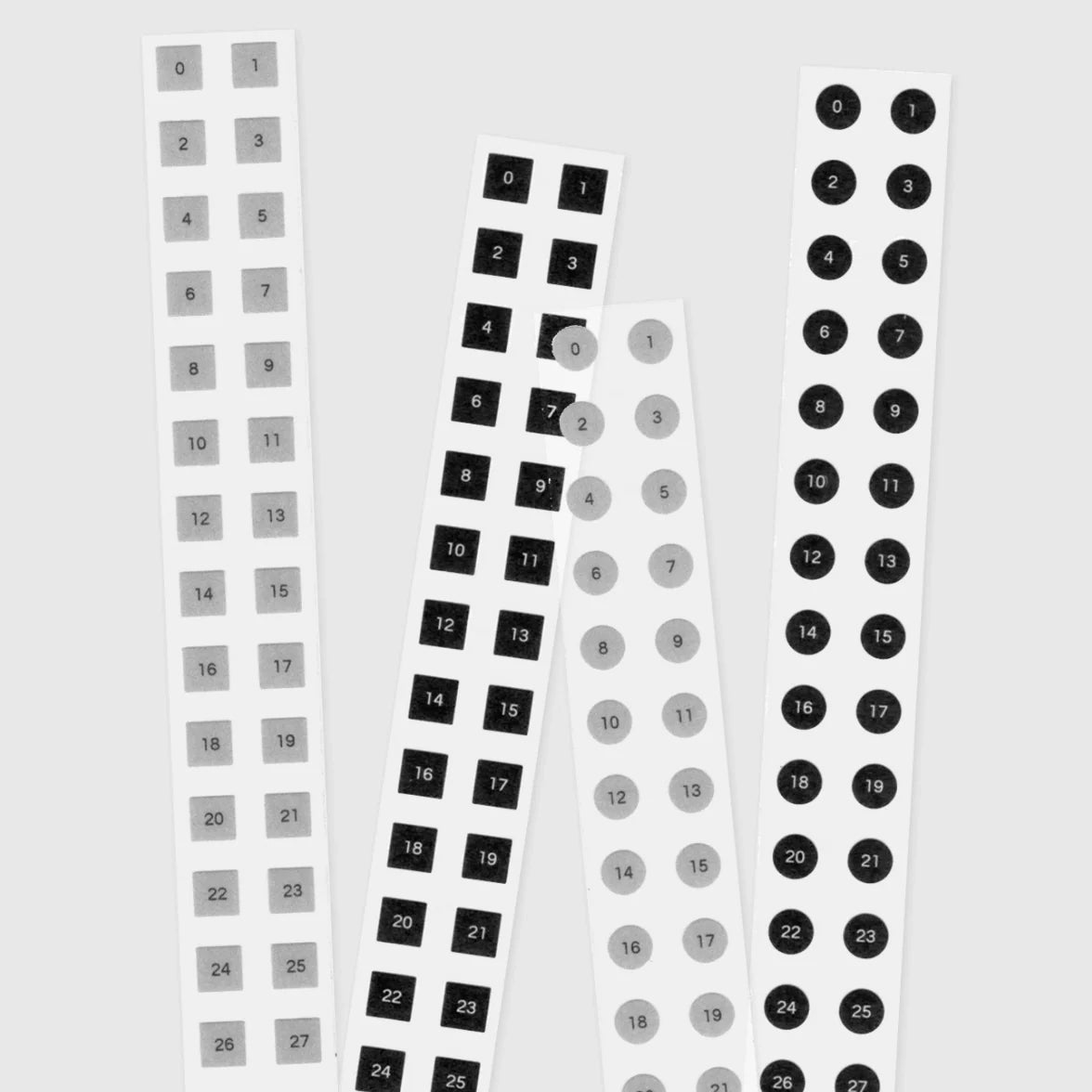 FLAGG Mono Type Roll Label Alphabet & Number Circle Alphabet
