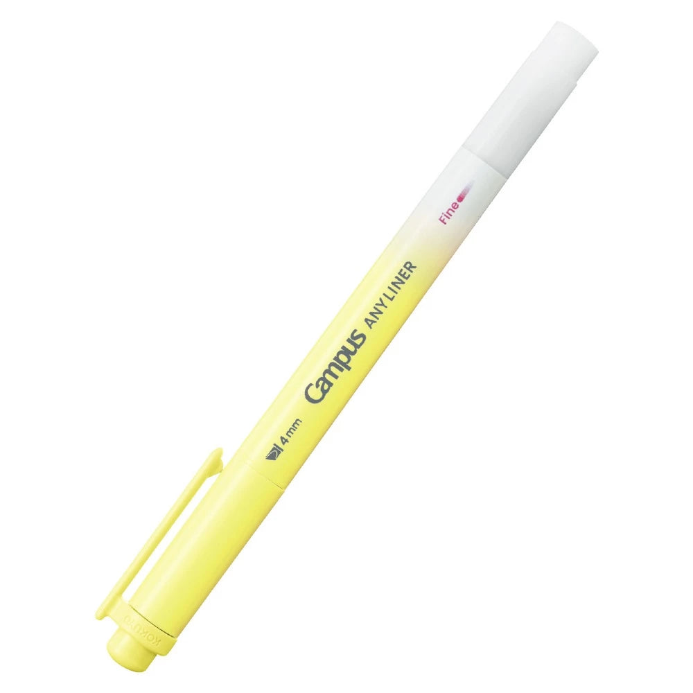 KOKUYO Campus Any Liner Highlighter 4mm Fine Tip Soft Yellow (WPM1-8)