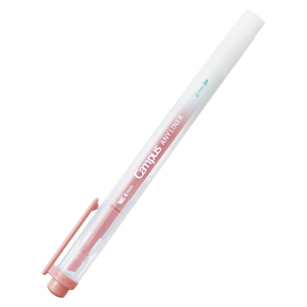 KOKUYO Campus Any Liner Highlighter 4mm/2mm Dual Tip Soft Coral (WPM2-10)