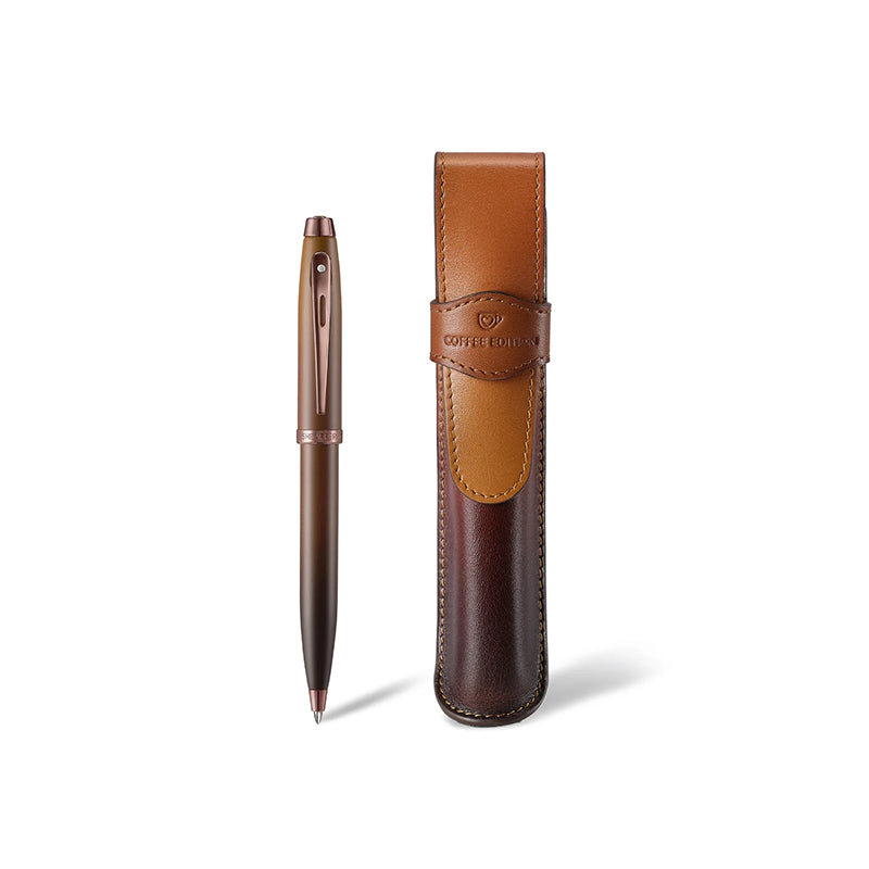 SHEAFFER 100 9374 Ballpoint Pen with Coffee Pouch Set