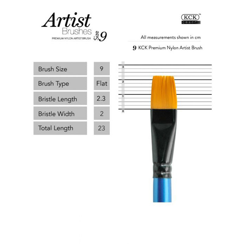 KCK Golden Nylon Brush Flat 568F #9