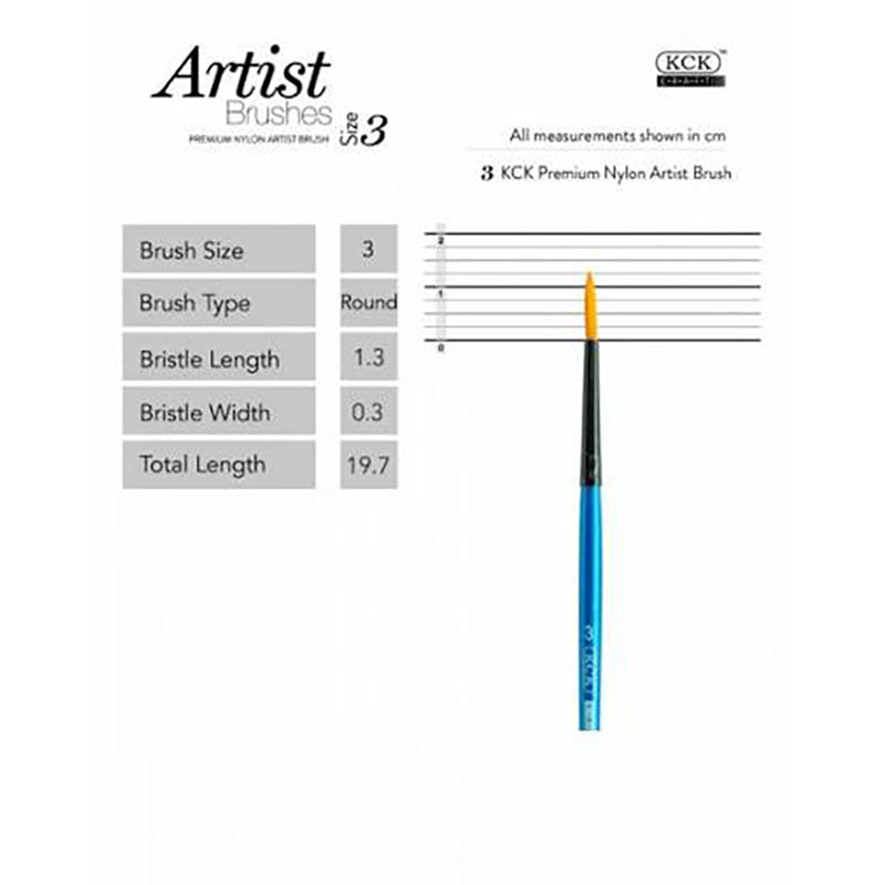 KCK Nylon Water Color Brush Round 568R #3