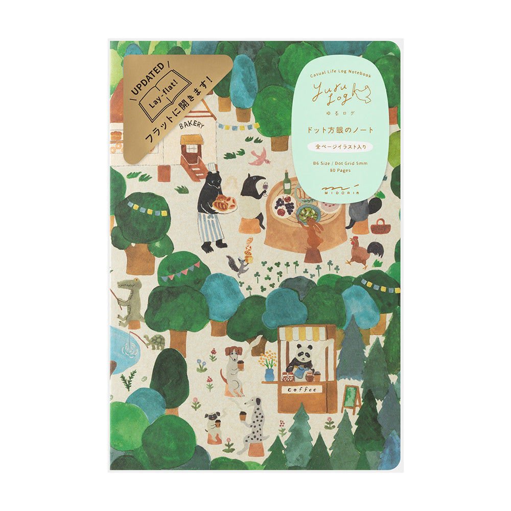 MIDORI Yuru Log Notebook B6 Forest Animal A
