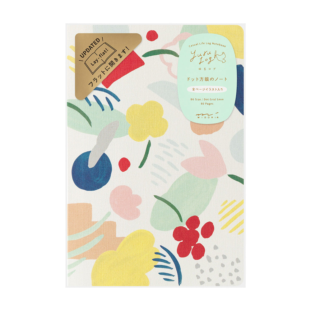 MIDORI Yuru Log Notebook B6 Motif Textile A
