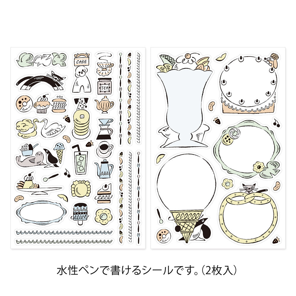 MIDORI Yuru Log Decoration Sticker 2-Sheets Sweets & Animals