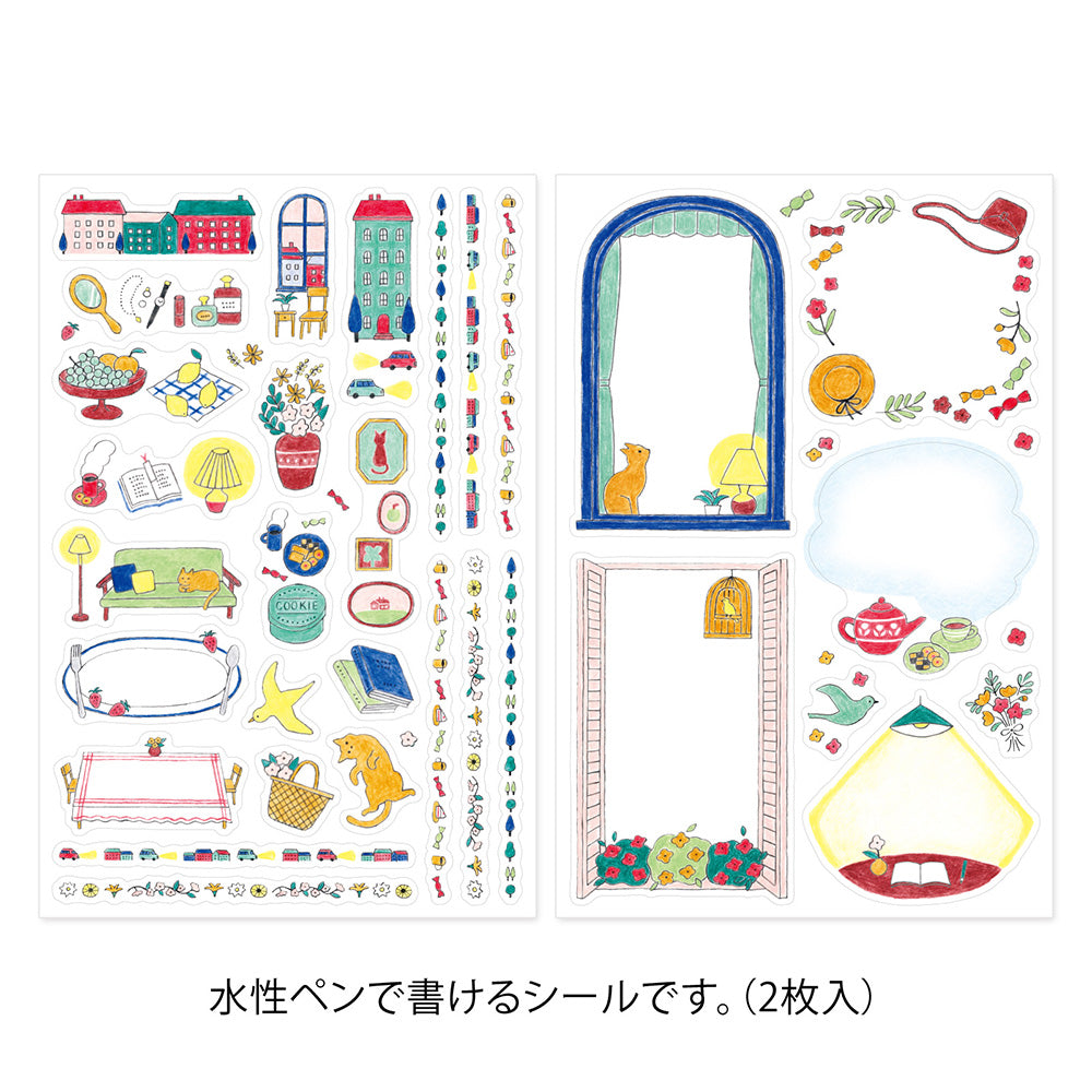 MIDORI Yuru Log Decoration Sticker 2-Sheets Daily Life