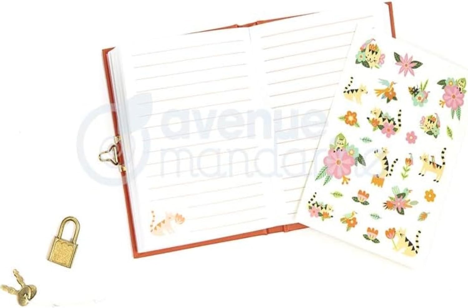 MYMANDARINE Secret Diary Cats & Flower